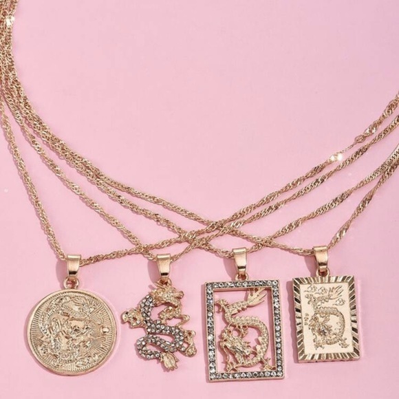 NEW!! 💛 4pc Chinese Pendant Necklace - Picture 4 of 4